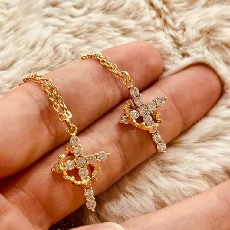 Crown Cross Necklace ✨