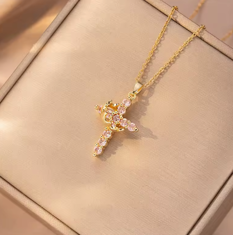 Crown Cross Necklace ✨